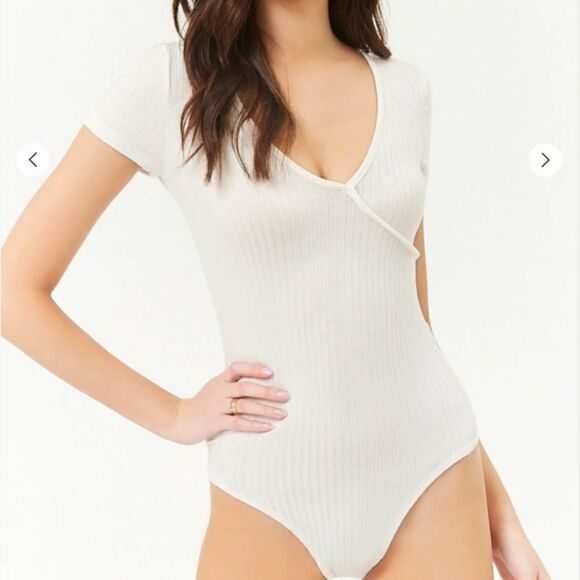 Cream Ribbed Bodysuit  - Picture 4 of 5